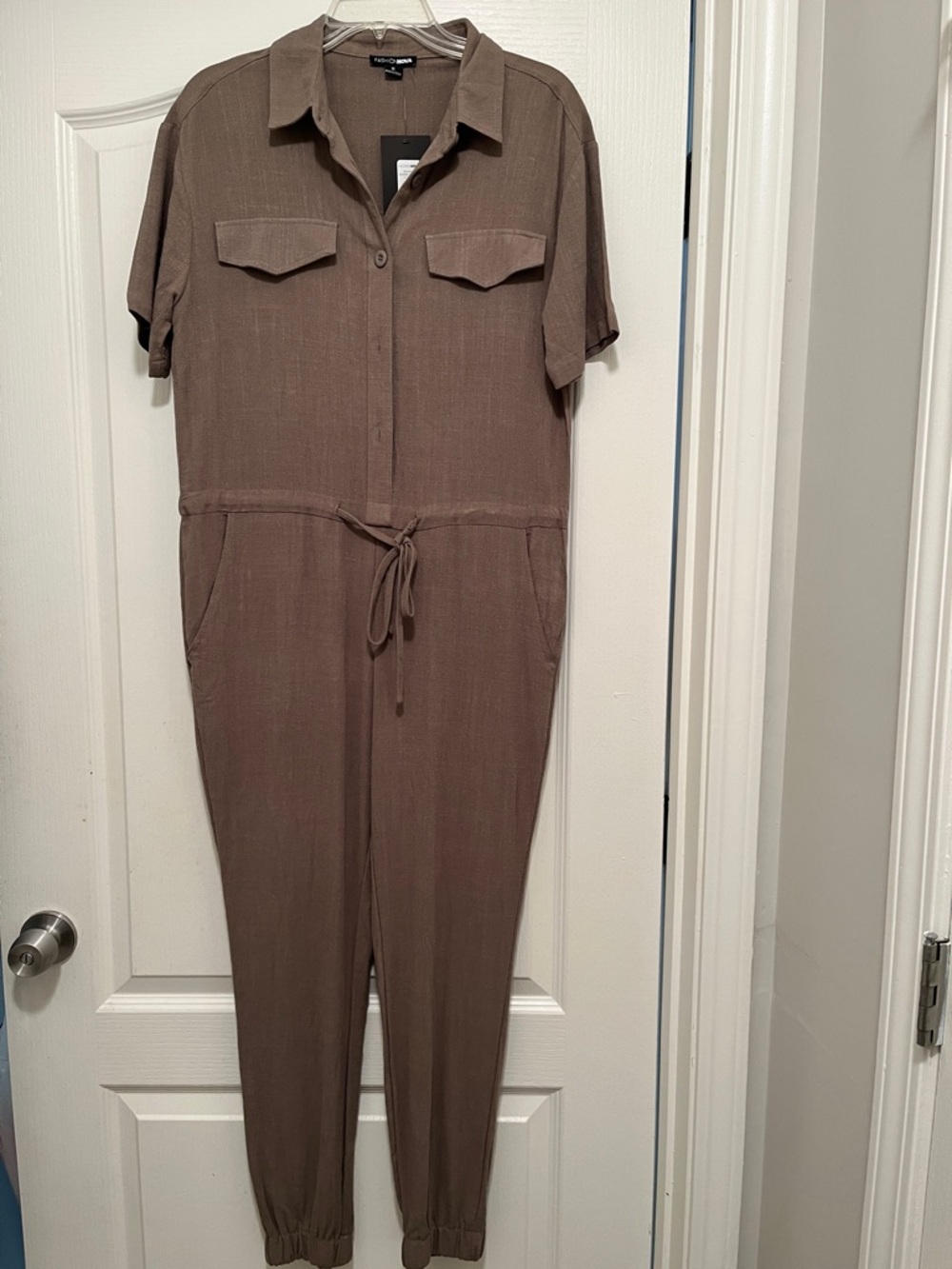 Fashion Nova Olive Green Utility Jumpsuit